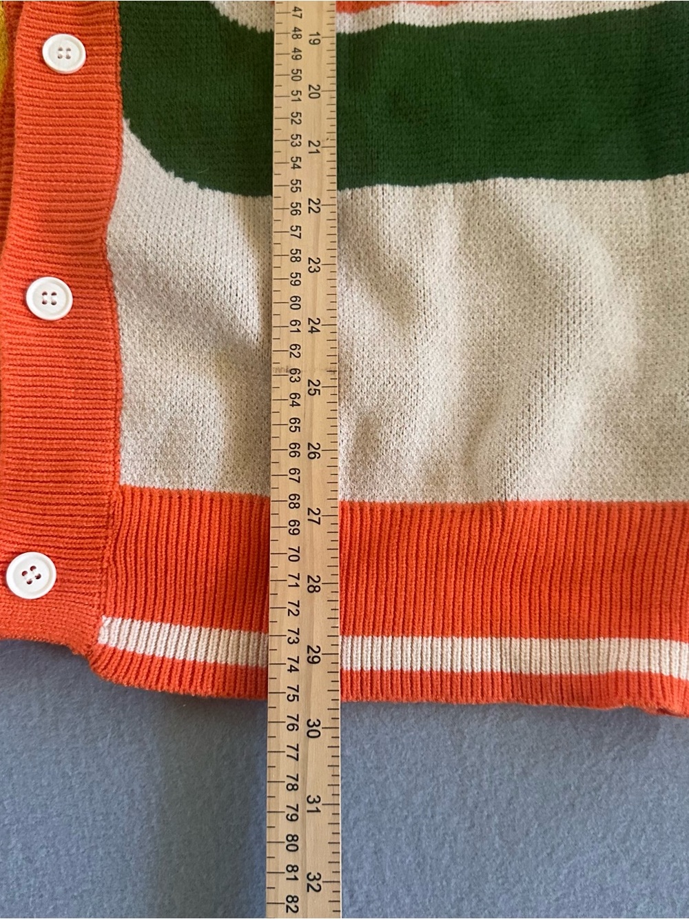 OXKNIT Retro 70s Geometric Knit Cardigan Cream Orange Mens 2XL Groovy - Picture 7 of 9